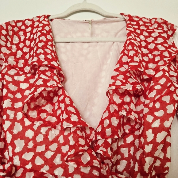 NWOT Free People Womens Ruffled Wrap Mini Dress size S - Picture 4 of 16